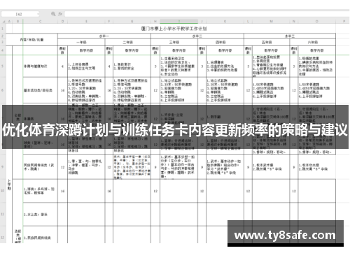 优化体育深蹲计划与训练任务卡内容更新频率的策略与建议